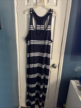 GAP Navy and White Striped Racerback Dress
